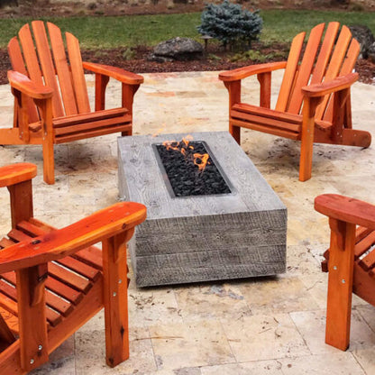 The Outdoor Plus Natural Gas Fueled 48-Inch Oak Coronado Wood Grain Fire Pit, Match Lit Ignition - OPT-COR48-OAK-NG
