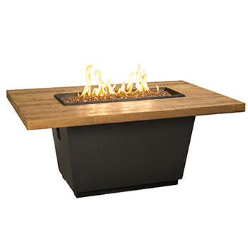 American Fyre Designs French Barrel Oak Natural Gas-Fueled Cosmo Rectangle Firetable w/ Manual Flame Sensing Control - 635-BA-FO-M4NC