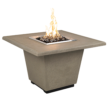 American Fyre Designs Natural Gas-Fueled Cosmo Square Firetable in Dark Basalt Finish w/ Fyrestarter Bluetooth Control - 640-DB-11-H2NC