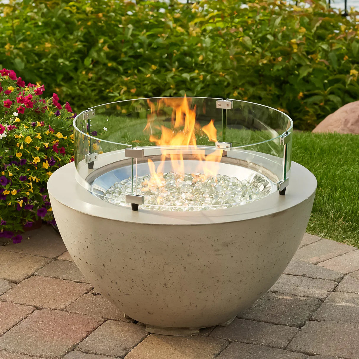 The Outdoor GreatRoom Company Natural Grey Cove 42" Round Gas Fire Pit Bowl - CV-30