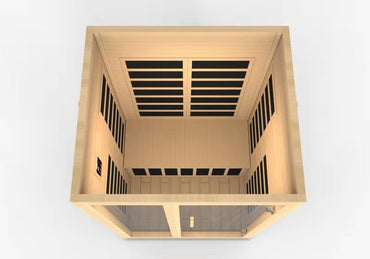 Golden Designs Saunas Dynamic Santiago 2-person Low EMF (Between 5-10MG) FAR Infrared Sauna (Canadian Hemlock)-DYN-6209-01