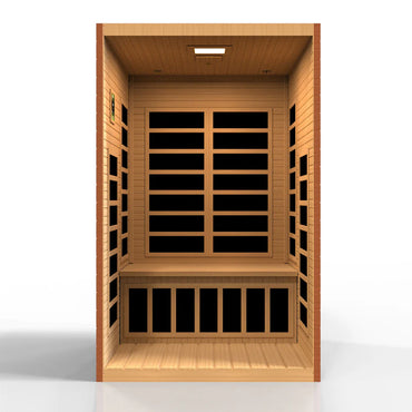 Golden Designs Saunas Dynamic Santiago Elite 2-person Ultra Low EMF (Between 3-5MG) FAR Infrared Sauna (Canadian Hemlock)-DYN-6209-02 Elite