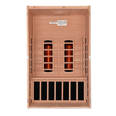 Golden Designs Saunas Dynamic Santiago 2-Person Full Spectrum Near Zero EMF (Under 3MG) FAR Infrared Sauna (Canadian Hemlock)-DYN-6209-03 FS