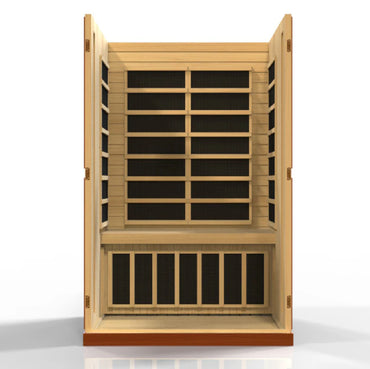 Golden Designs Saunas Dynamic Vittoria Elite 2-person Ultra Low EMF (Between 3-5MG) FAR Infrared Sauna (Canadian Hemlock)-DYN-6220-01 Elite