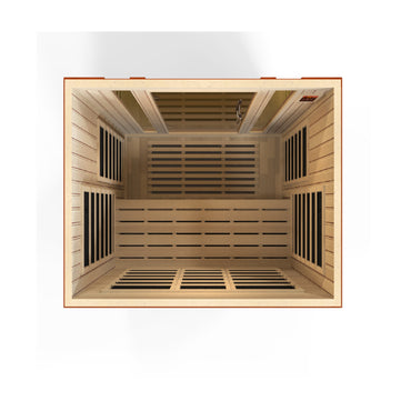 Golden Designs Saunas Dynamic Bellagio 3-person Low EMF (Between 5-10MG) FAR Infrared Sauna (Canadian Hemlock)-DYN-6306-02