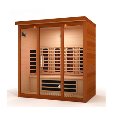 Golden Designs Saunas Dynamic Vila Grande 4-Person Full Spectrum Near Zero EMF (Under 3MG) FAR Infrared Sauna (Canadian Hemlock)-DYN-6415-03 FS