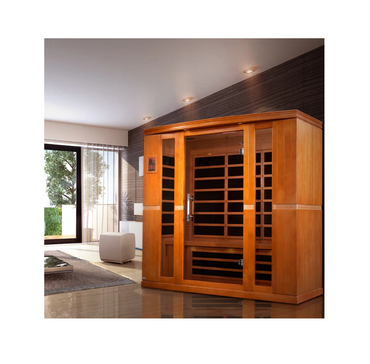 Golden Designs Saunas Dynamic Bergamo Elite 4-person Ultra Low EMF (Between 3-5MG) FAR Infrared Sauna (Canadian Hemlock)-DYN-6440-01 Elite