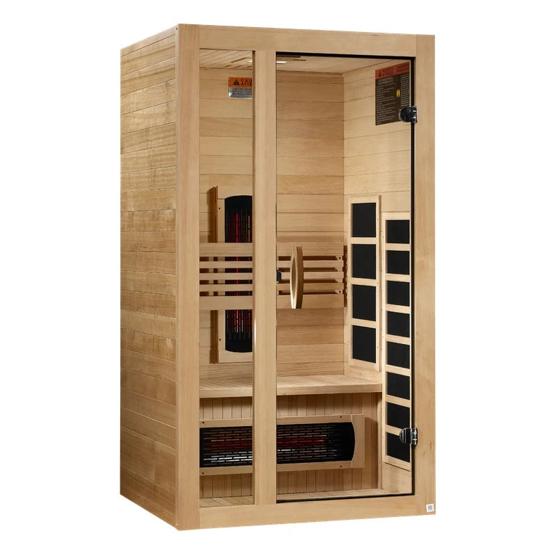 Golden Designs Saunas Dynamic Gracia 1-2-Person Full Spectrum Near Zero EMF (Under 3MG) FAR Infrared Sauna (Canadian Hemlock)-DYN-6119-03 FS