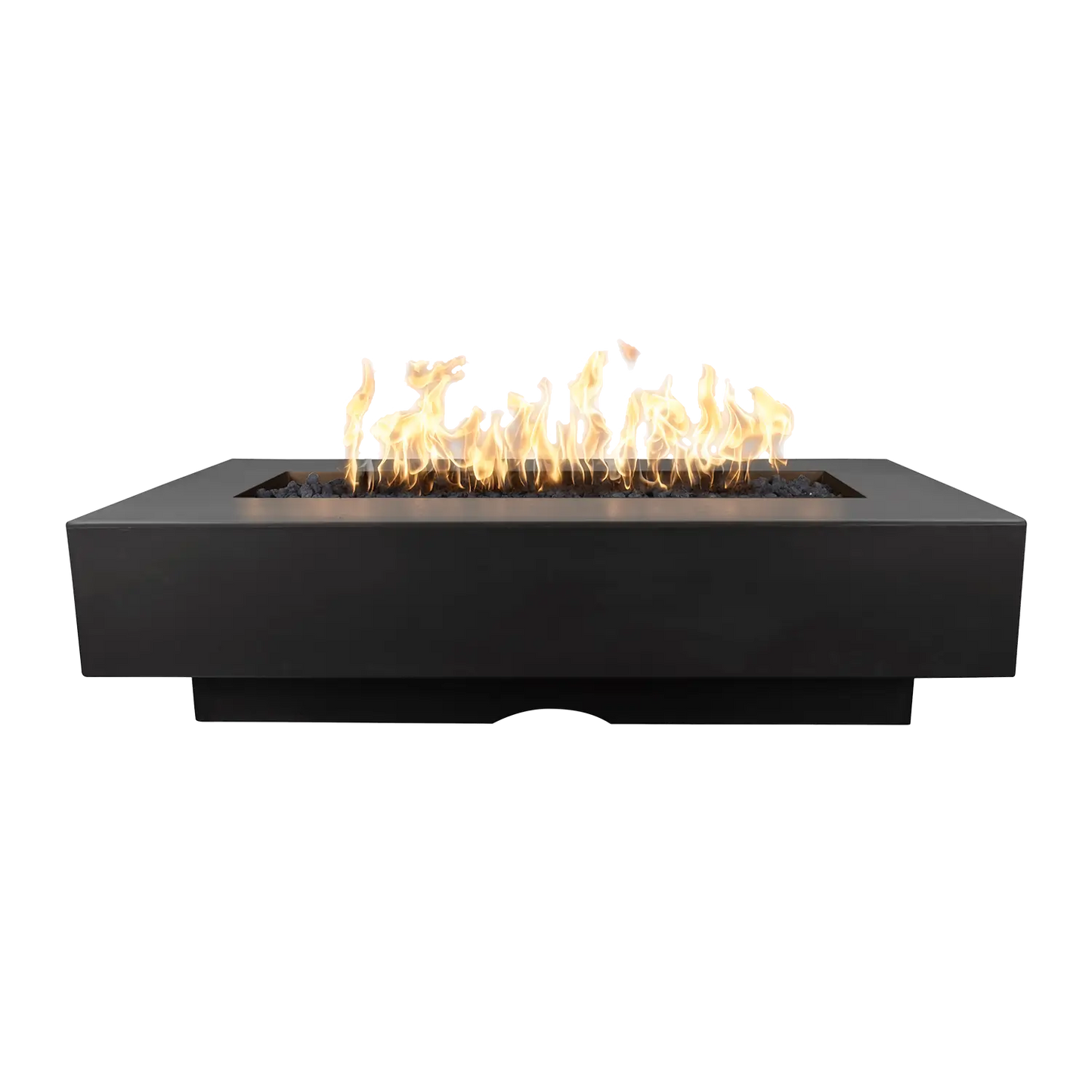 The Outdoor Plus 48-Inch GRFC Concrete, Liquid Propane Fueled, Rectangular Del Mar Fire Pit, Match Lit with Flame Sense Ignition - OPT-CORGFRC48FSML-BLK-LP