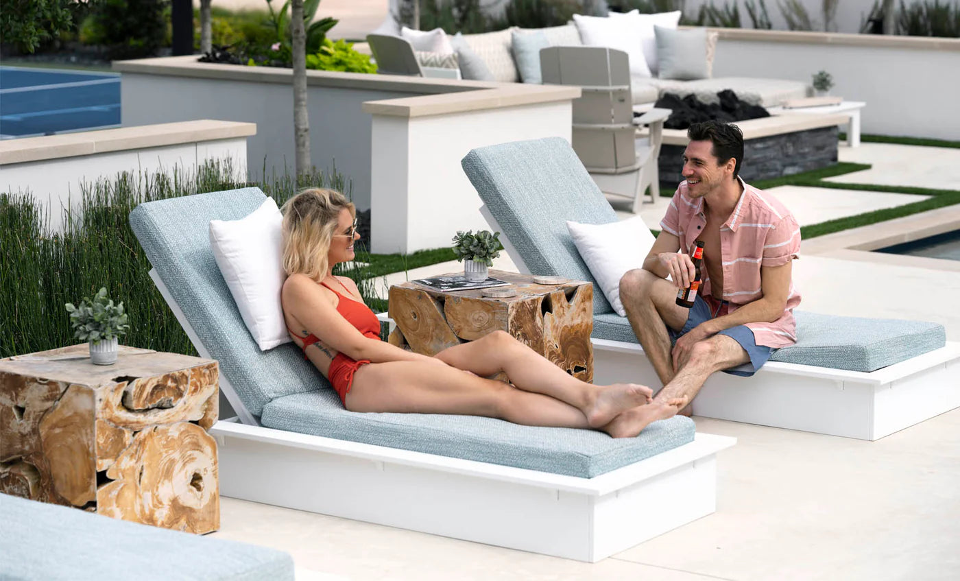 Ledge Lounger Echo Chaise (Available in 8 Resin Colors & 12 Fabrics) - LL-EO-C-WE-STD-4633