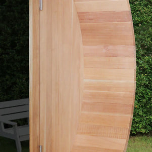 Scandia Electric Barrel Sauna with Canopy - 6'W x 6'D x 6'H - Glass - BS66-CGD