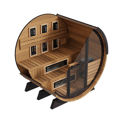 Finnmark FD-6 Cedar Combination Barrel Sauna – 6x6 Outdoor Infrared & Traditional