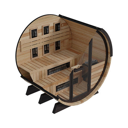 Finnmark FD-7 Thermo-Aspen Combination Barrel Sauna – 6x6 Outdoor Infrared & Traditional