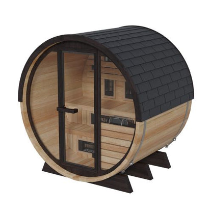 Finnmark FD-7 Thermo-Aspen Combination Barrel Sauna – 6x6 Outdoor Infrared & Traditional