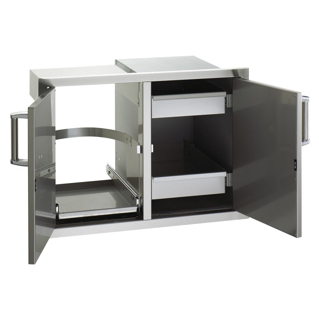 Fire Magic Premium Flush 30" Double Doors W/Tank Tray, Louvers & Dual Drawers - 53930SC-12T