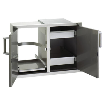 Fire Magic Premium Flush 30" Double Doors W/Tank Tray, Louvers & Dual Drawers - 53930SC-12T