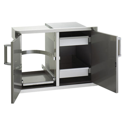 Fire Magic Premium Flush 30" Double Doors W/Tank Tray, Louvers & Dual Drawers - 53930SC-12T