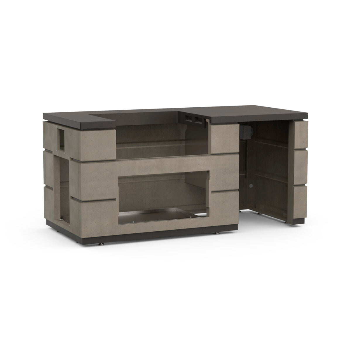 Fire Magic Contemporary Pre-Fab Pizza Oven Island with Refrigerator Cut-out - ID660-SMR-77BA