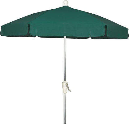 FiberBuilt Garden Umbrella with Crank Lift, 7.5 Foot Beige Canopy and Bright Aluminum Pole - 7GCRA-Beige