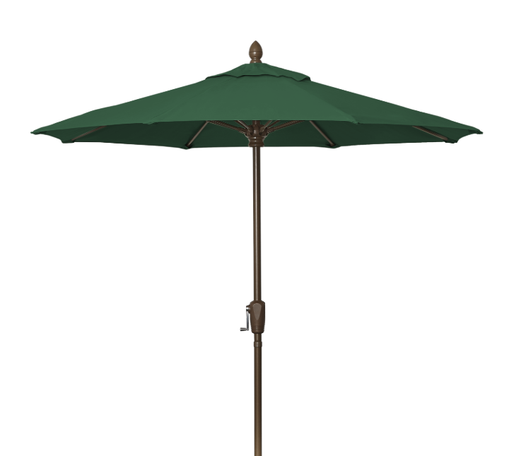 FiberBuilt Market Umbrella with Crank Lift, 7.5 Foot Antique Beige Marine Grade Canopy and Champagne Bronze Pole - 7MCRCB-8600