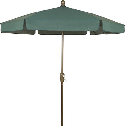 FiberBuilt Garden Umbrella with Crank Lift, 7.5 Foot Teal Canopy and Champagne Bronze Pole - 7GCRCB-Teal