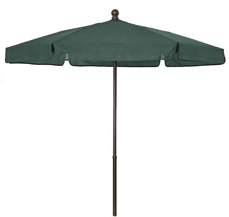 FiberBuilt Garden Umbrella with Push Up & Pin Lift, 7.5 Foot Burgundy Canopy and Champagne Bronze Pole - 7GPUCB-Burgundy