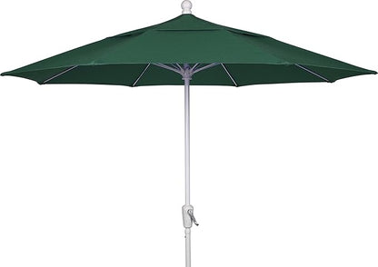 FiberBuilt Patio Umbrella with Crank Lift, 7.5 Foot Navy Blue Canopy and White Pole - 7HCRW-Navy Blue