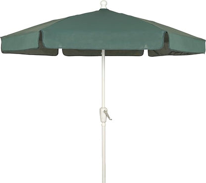 FiberBuilt Garden Umbrella with Crank Lift, 7.5 Foot Navy Blue Canopy and White Pole - 7GCRW-Navy Blue