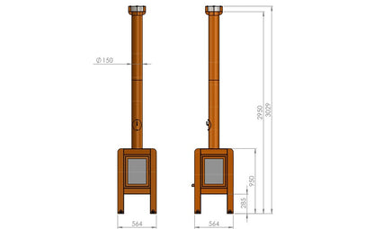 RB73 Fennek 50 4-Sided Glass Fireplace