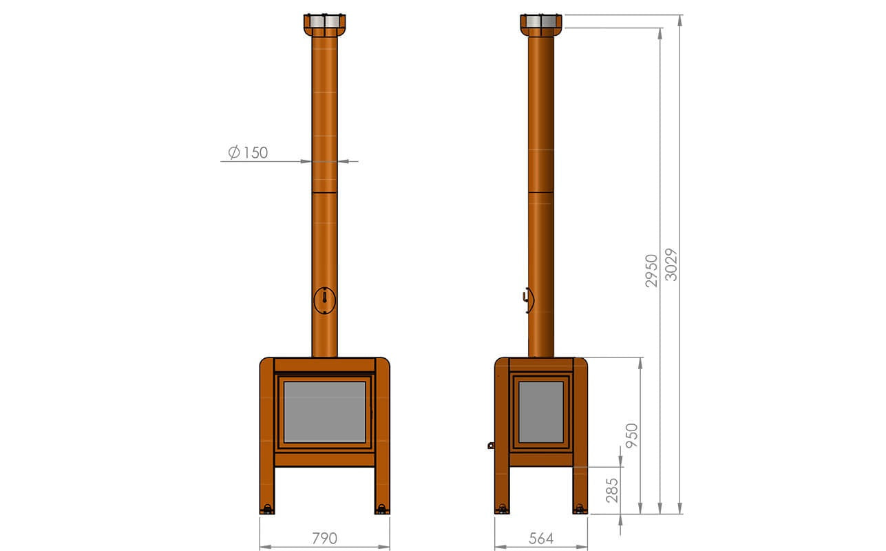 RB73 Fennek 80 4-Sided Glass Fireplace