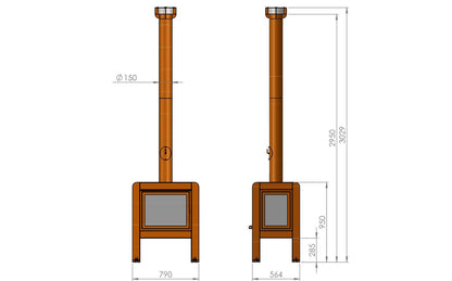 RB73 Fennek 80 4-Sided Glass Fireplace
