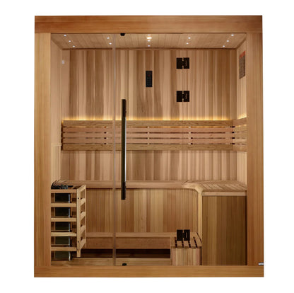 Golden Designs Updated "Copenhagen" 3 Person Traditional Sauna