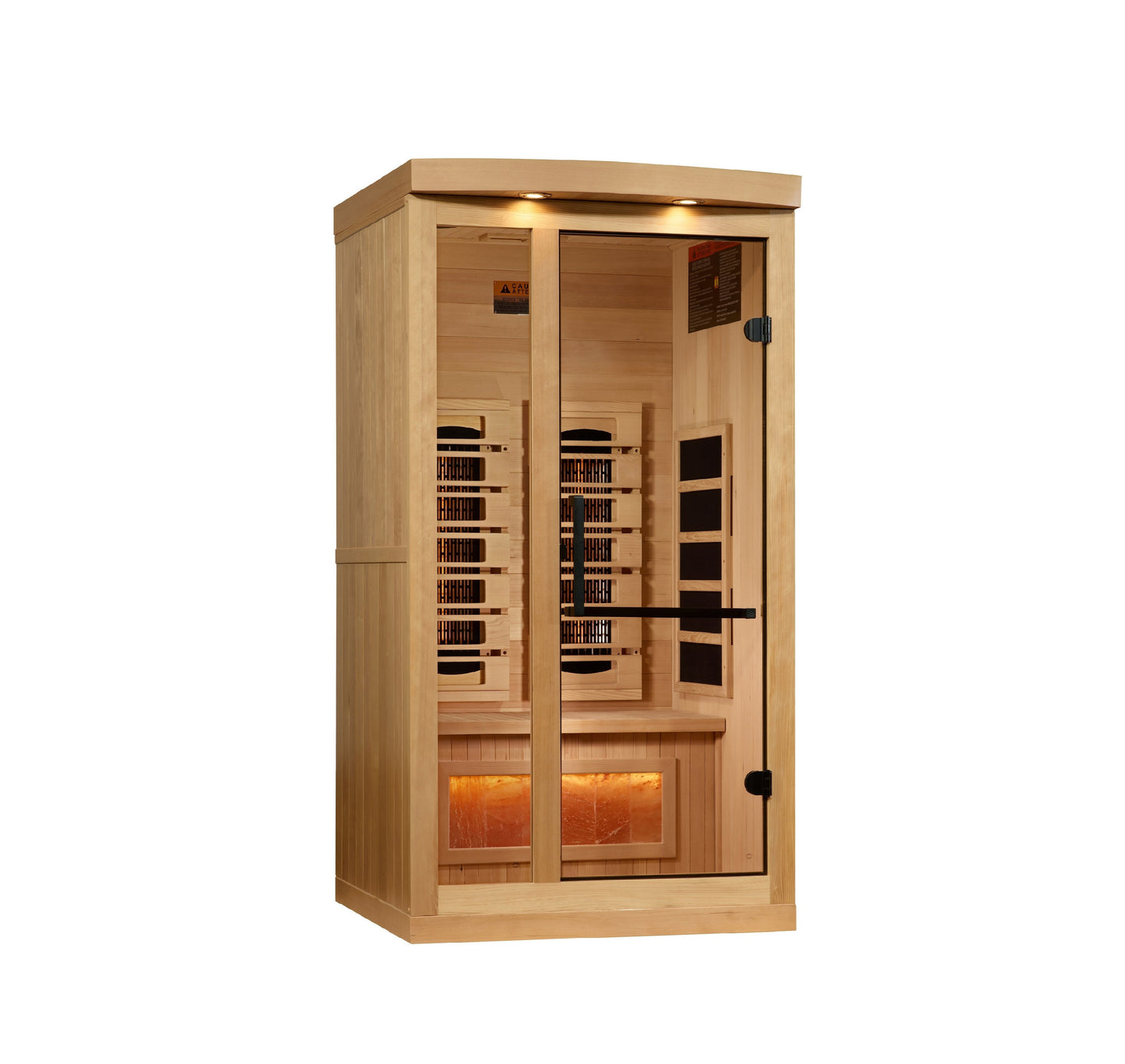 Golden Designs 1-2-Person Full Spectrum PureTech™ Near Zero EMF FAR Infrared Sauna with Himalayan Salt Bar