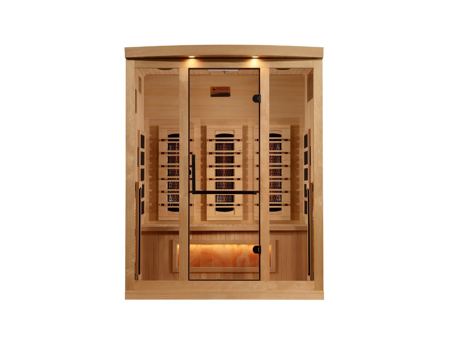 Golden Designs 3-Person Full Spectrum PureTech™ Near Zero EMF FAR Infrared Sauna with Himalayan Salt Bar