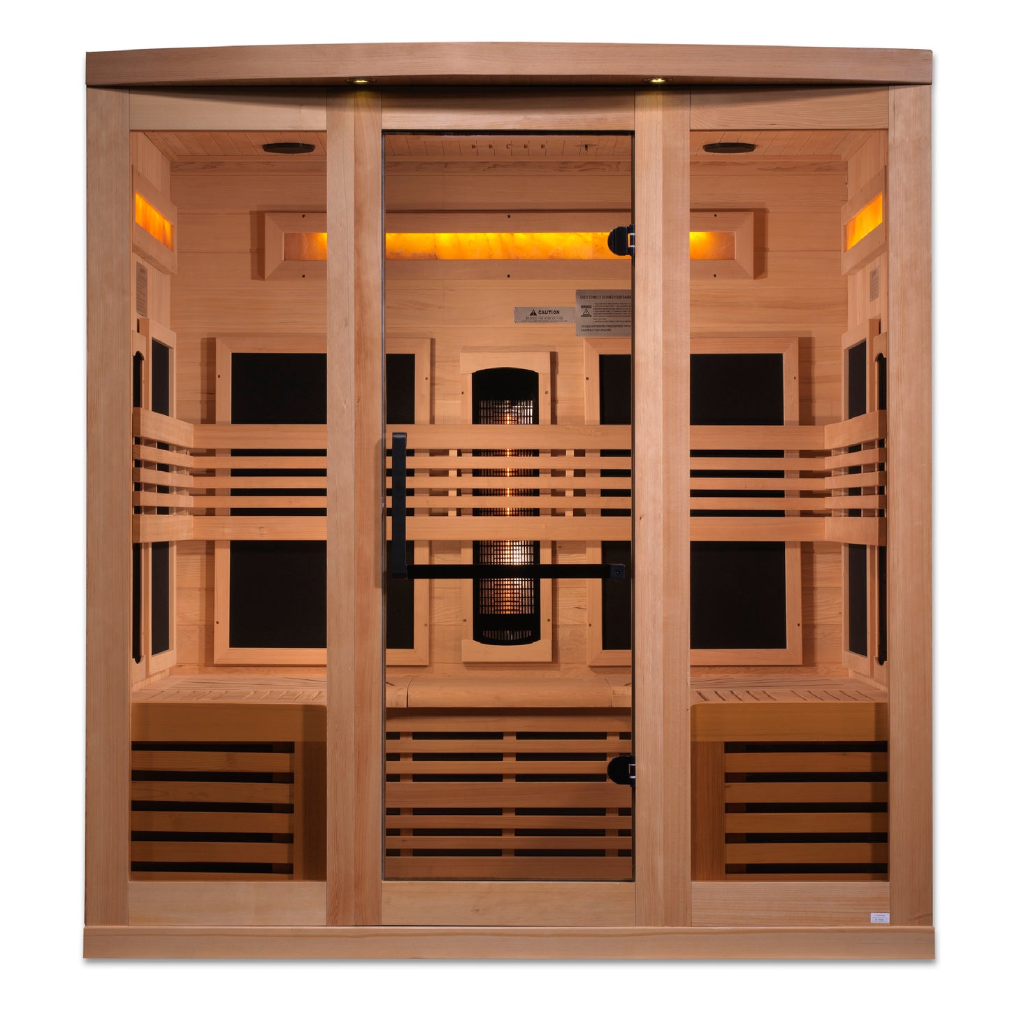 Golden Designs 6-Person Full Spectrum PureTech™ Near Zero EMF FAR Infrared Sauna with Himalayan Salt Bar