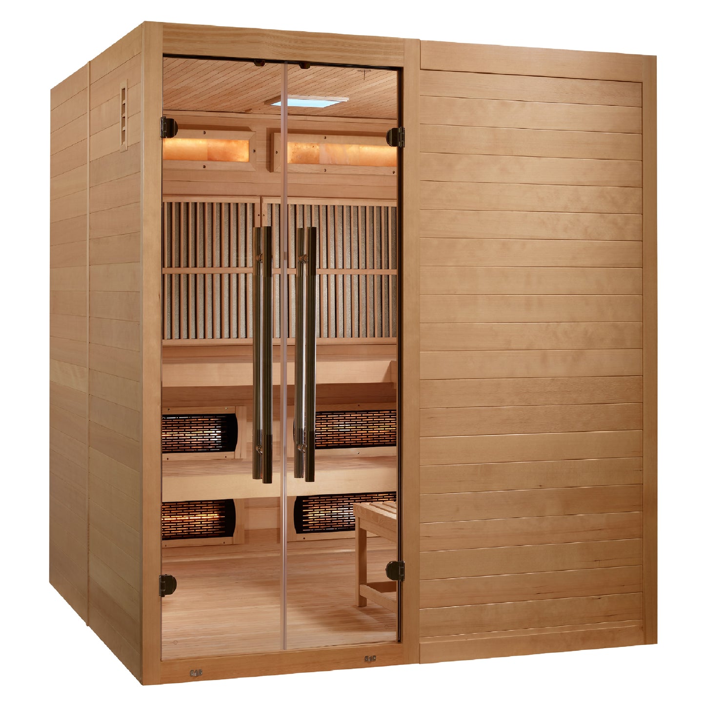 Golden Designs 2025 Toledo 6-Person Hybrid Sauna (Indoor), Full Spectrum and Harvia Traditional Stove