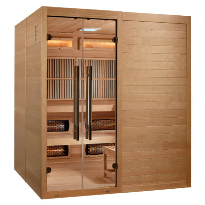 Golden Designs 2025 Toledo 6-Person Hybrid Sauna (Indoor), Full Spectrum and Harvia Traditional Stove