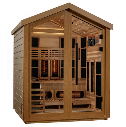 Golden Designs Loviisa 3 Person Hybrid (PureTech™ Full Spectrum IR or Traditional Stove) Outdoor Sauna GDI-8523-01