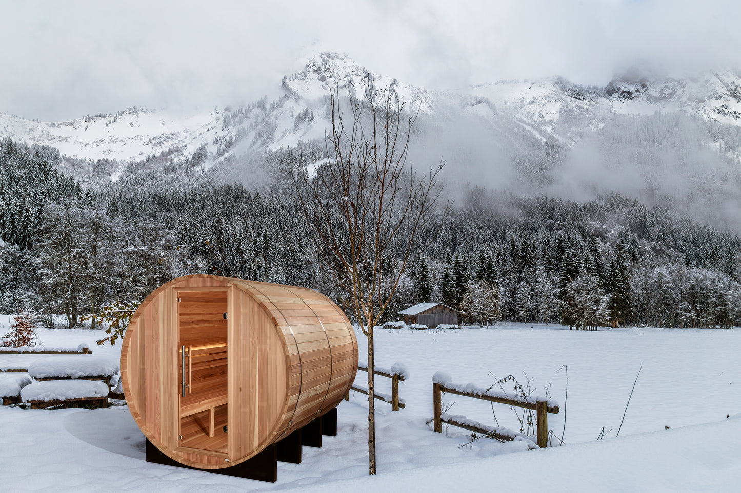 Golden Designs "Klosters" 6 Person Barrel Traditional Sauna