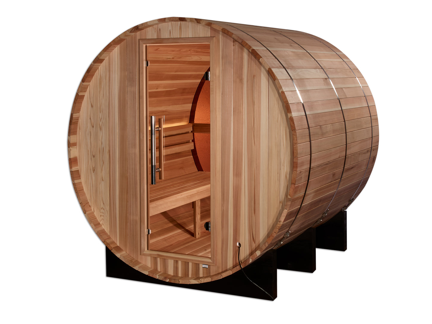 Golden Designs "Zurich" 4 Person Barrel with Bronze Privacy View - Traditional Sauna