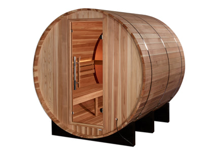 Golden Designs "Zurich" 4 Person Barrel with Bronze Privacy View - Traditional Sauna