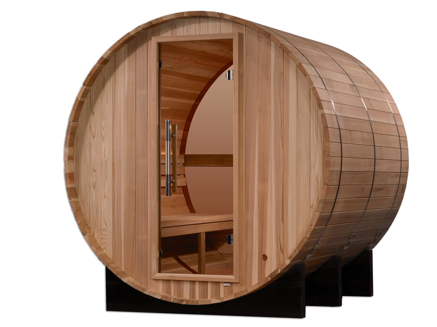 Golden Designs "Zurich" 4 Person Barrel with Bronze Privacy View - Traditional Sauna