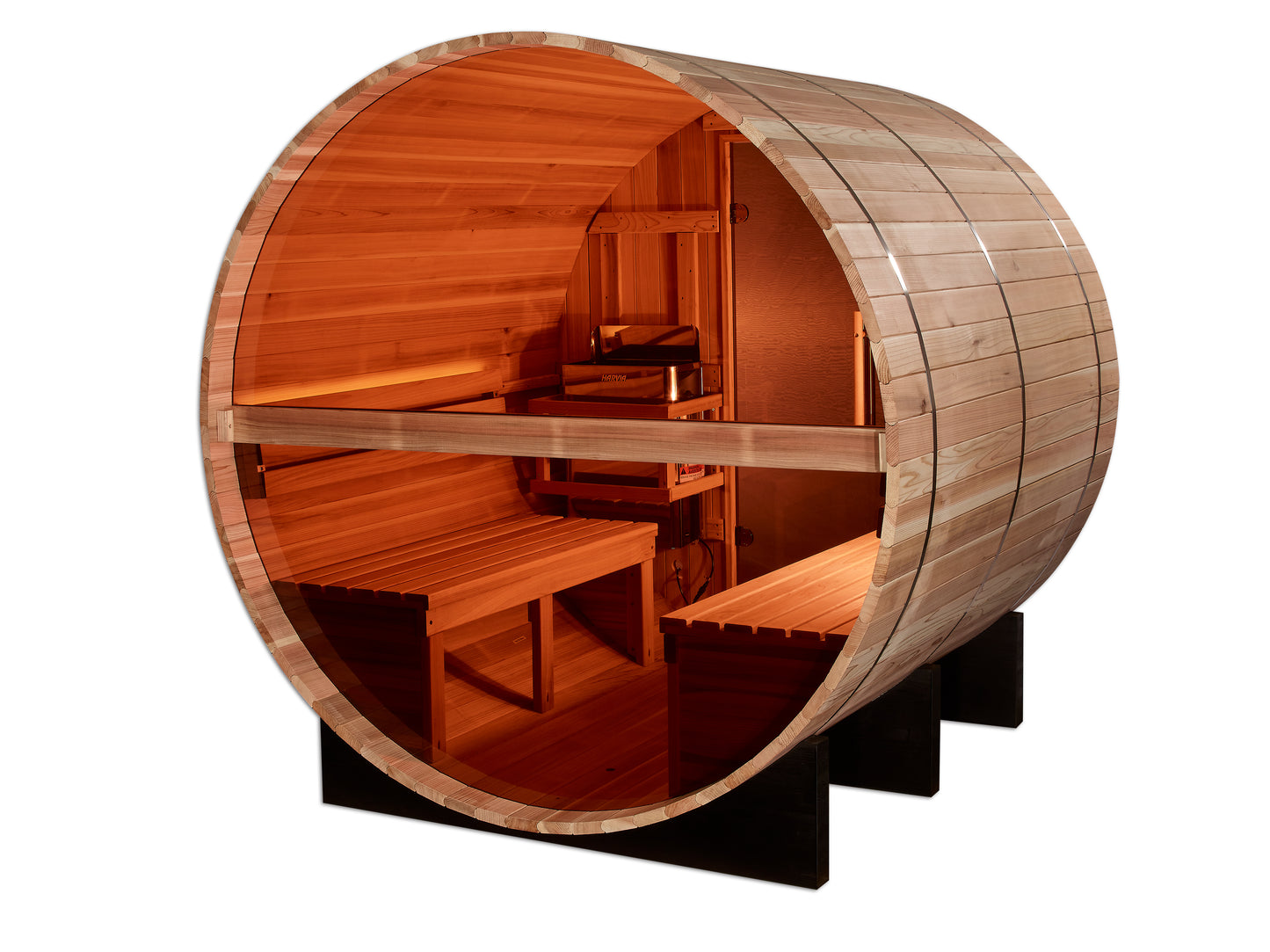 Golden Designs "Zurich" 4 Person Barrel with Bronze Privacy View - Traditional Sauna