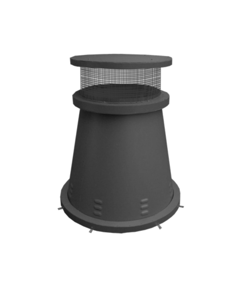 Isokern Glasgow 32" Decorative Steel Chimney Pot - ROU-2832-TC