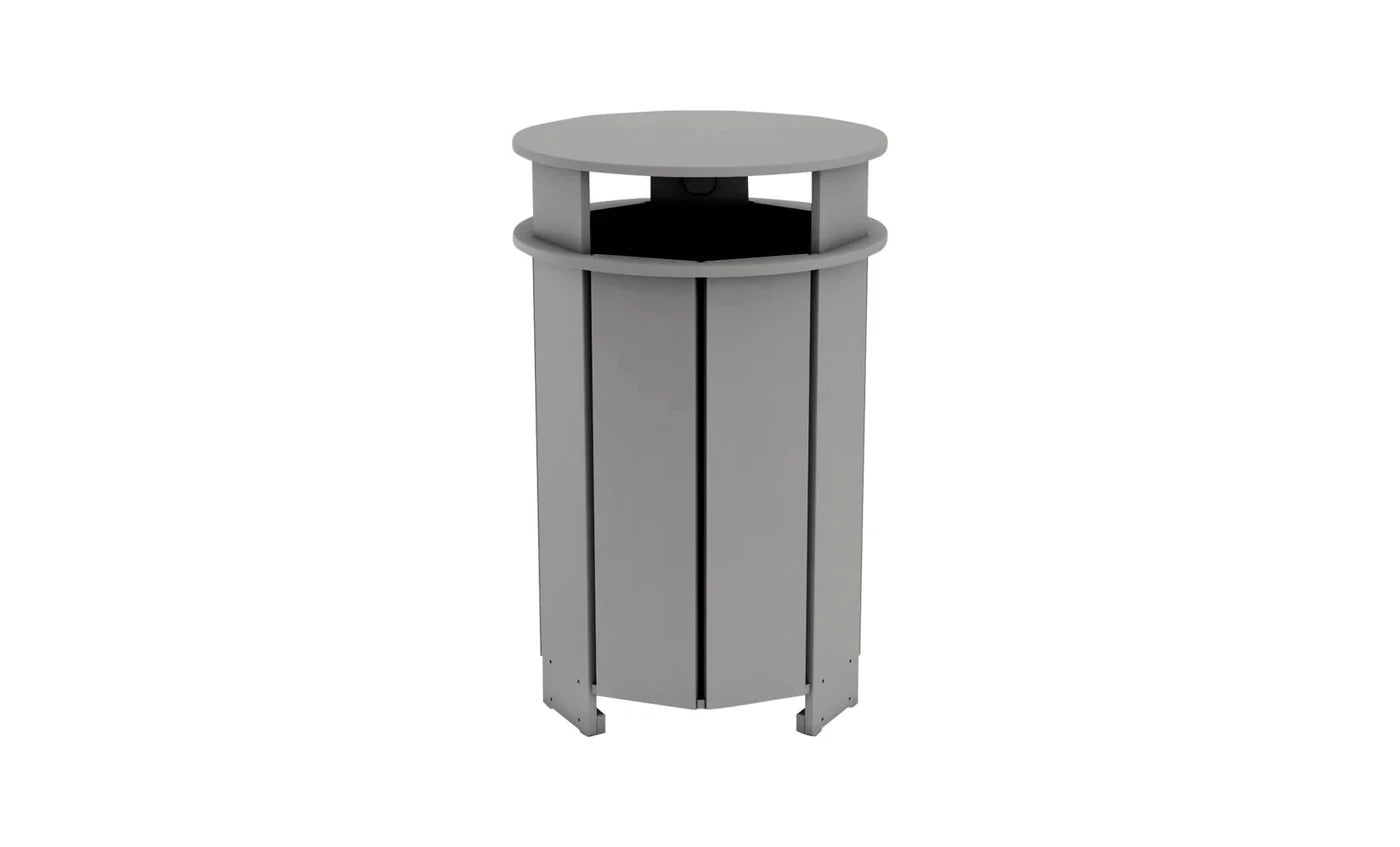 Ledge Lounger Mainstay Round Trash Bin (Available in 8 Resin Colors) - LL-MS-ITB-RD-WH