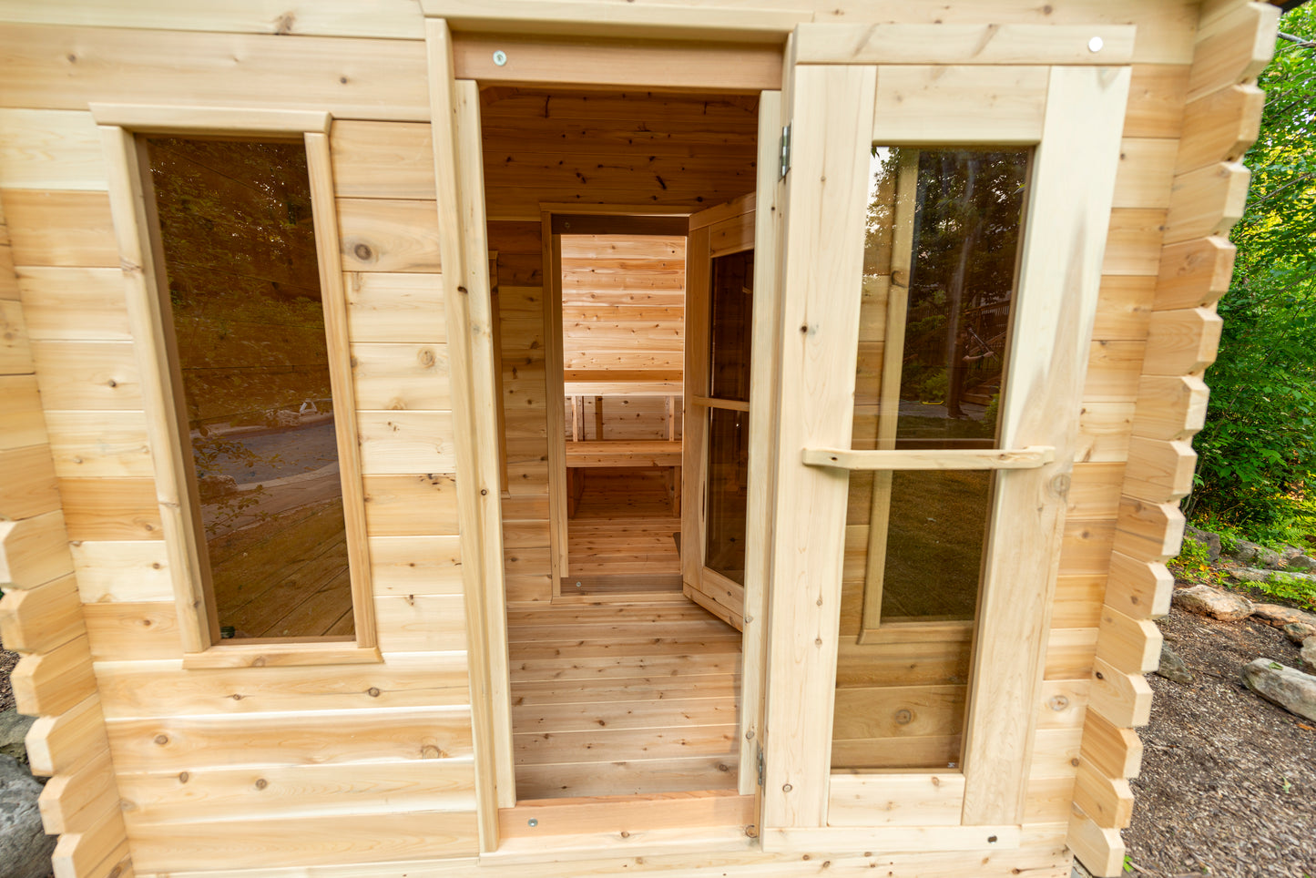 LeisureCraft CT Georgian Cabin Wood-Burning Sauna with Changeroom - CTC88CW