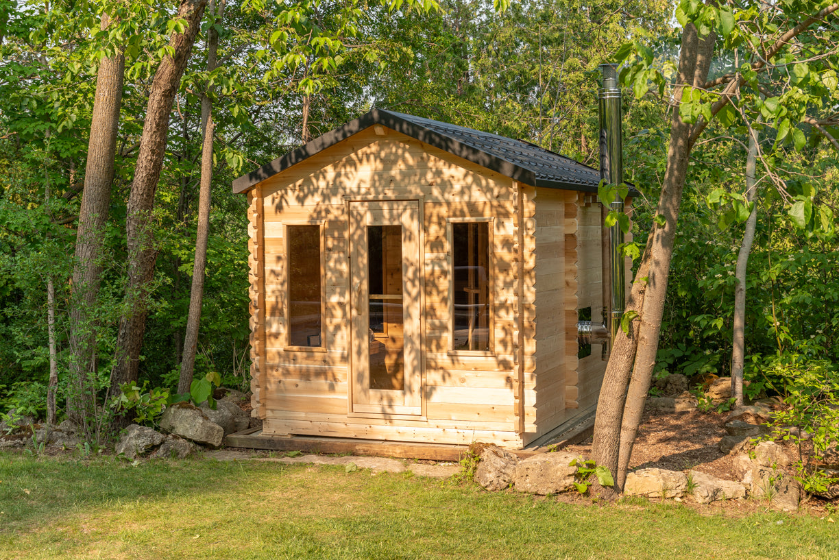 LeisureCraft CT Georgian Cabin Wood-Burning Sauna with Changeroom - CTC88CW