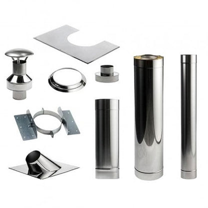HUUM Sauna Wood Stove Chimney Set, Thru-Wall Backside Connection - H310202