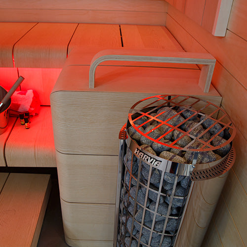 Harvia Cilindro Half Series 6kW Stainless Steel Sauna Heater at 240V 1PH