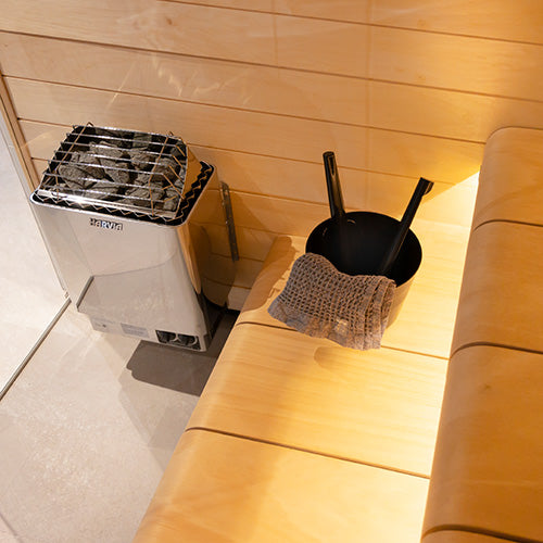 Harvia KIP Series 8kW Stainless Steel Sauna Heater at 240V 1PH with Built-In Time and Temperature Controls
